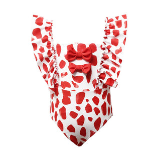 SEIMMIE Baby Girl Ruffle One Piece Swimsuit Cute Strawberry Leopard Bikini Bathing Suit 8Y