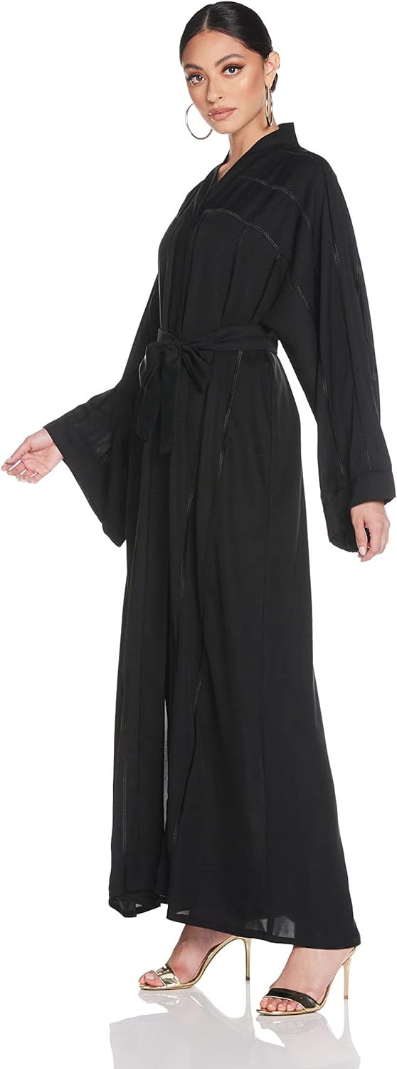 Nukhbaa Womens Premium Abaya Made With Fine Fabric, Comes With Matching Hijab AJ428A Abaya (pack of 5)