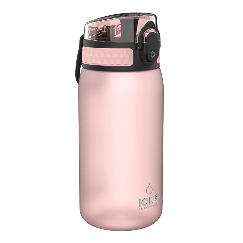 Ion8 One Touch Sport / Bike Water Bottle - Leakproof And Bpa-Free Water Bottle - Fits In Lunch Boxes, Handbags, Car Cup Holders, Backpacks And Bike Holders, 12 Oz / 350 Ml (Pack Of 1) - Rose Quartz