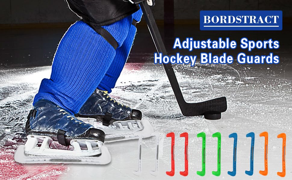 BORDSTRACT Adjustable Skate Guards Ice Skating Guards and Soft Skate Blade Covers, Universal Skate Guards for Figure Skating or Hockey