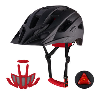 Mountain Bike Helmet for Men, Adult Bicycle Helmet with Light, Adjustable Bike Helmets with Replacement Pads & Detachable Visor, Cycling Helmet for Commuter Scooter MTB Mountain & Road Biker