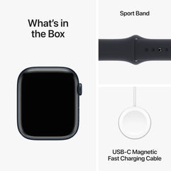Apple Watch Series 9 [GPS 41mm] Smartwatch with Midnight Aluminum Case with Midnight Sport Band S/M. Fitness Tracker, Blood Oxygen & ECG Apps, Always-On Retina Display, Water Resistant