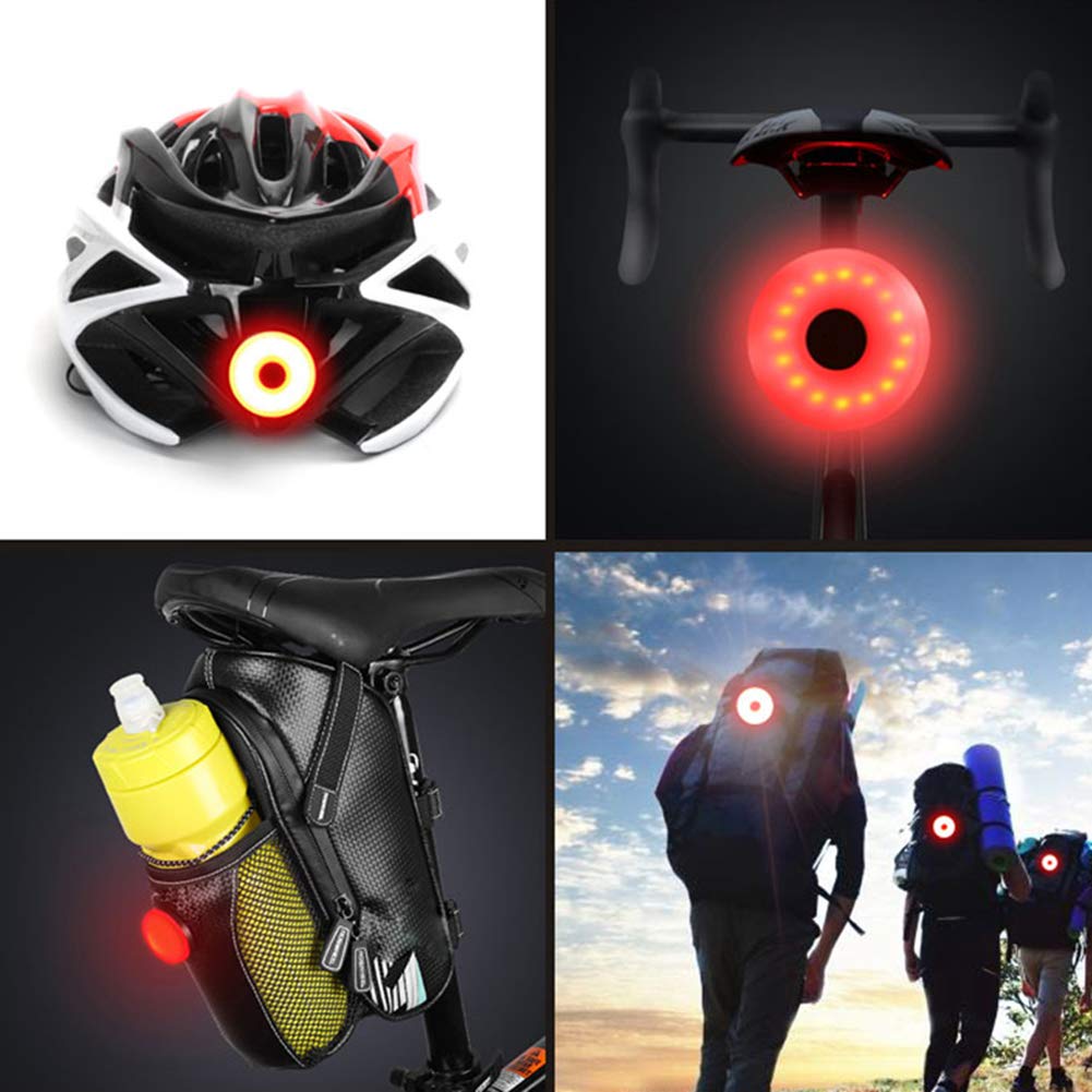 WASAGA Bike Tail Light, Sport LED Rear Bike Light USB Rechargeable, Red High Intensity Bicycle Taillight Waterproof, Helmet Backpack LED Lamp Safety Warning Strobe Light, 5 Light Mode Bike Back Light