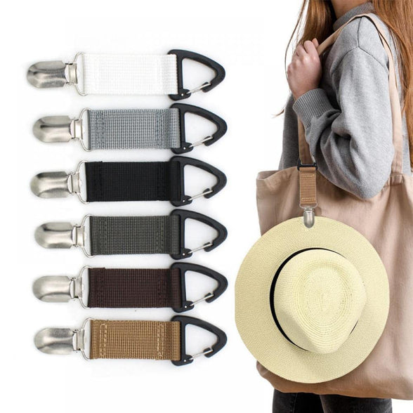 Goodern 6PCS Hat Clip for Travel,Multifunctional Sturdy Stylish Hat Holder for Purse Luggage and Backpack Hands Free Bag Accessory Clip-On Holder for Hats Gift for Travel Lovers Outdoor Hat Companion