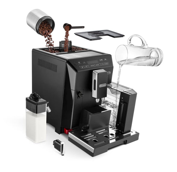 De'Longhi Eletta Fully Automatic Coffee Machine | With Milk Frother | 13 Adjustable Settings | Integrated Coffee Grinder | ECAM44.660.B (Black)