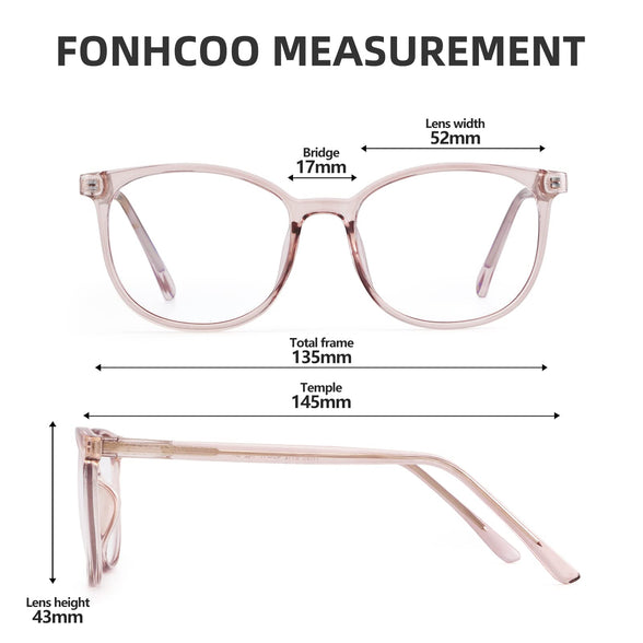 FONHCOO Blue Light Blocking Glasses Fashion Round TR90 Frame Transparent Eyewear Anti UV Computer Glasses for Women Men