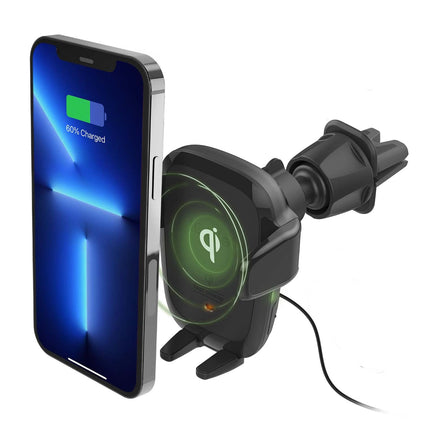 Iottie Wireless Car Charger Auto Sense Qi Charging Automatic Clamping Cd + Air Vent Combo Phone Mount For Iphone, Samsung Galaxy, Huawei, Lg, Smartphones