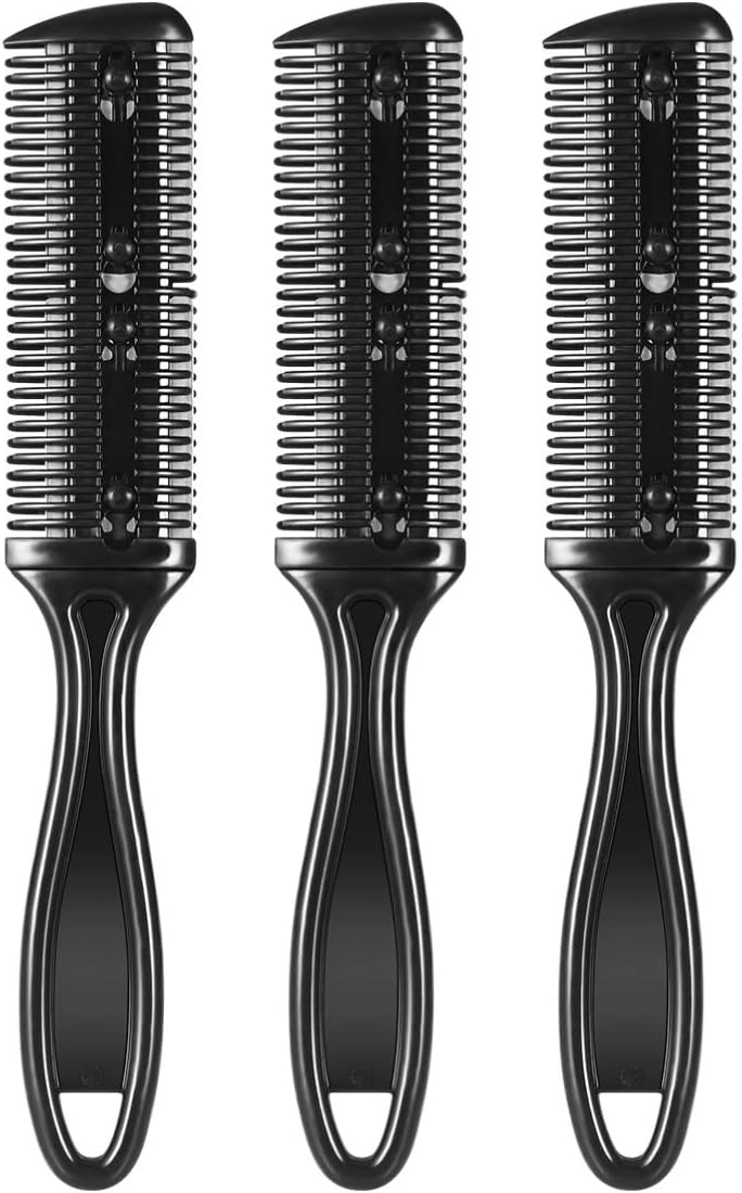 Lurrose Mens Hair Trimmer 3Pcs Hair Razor Comb Double Sided Hair Cutting Razor Comb Thinning Comb for Men Thick Hair Home& Salon Use Kids Hair Clippers