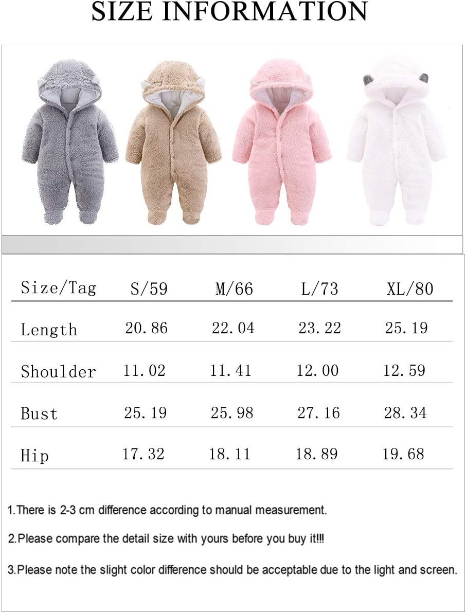XMWEALTHY Unisex Baby Clothes Winter Coats Cute Newborn Infant Jumpsuit Snowsuit Bodysuits Registry for Baby Essentials Stuff (6-9 Months)