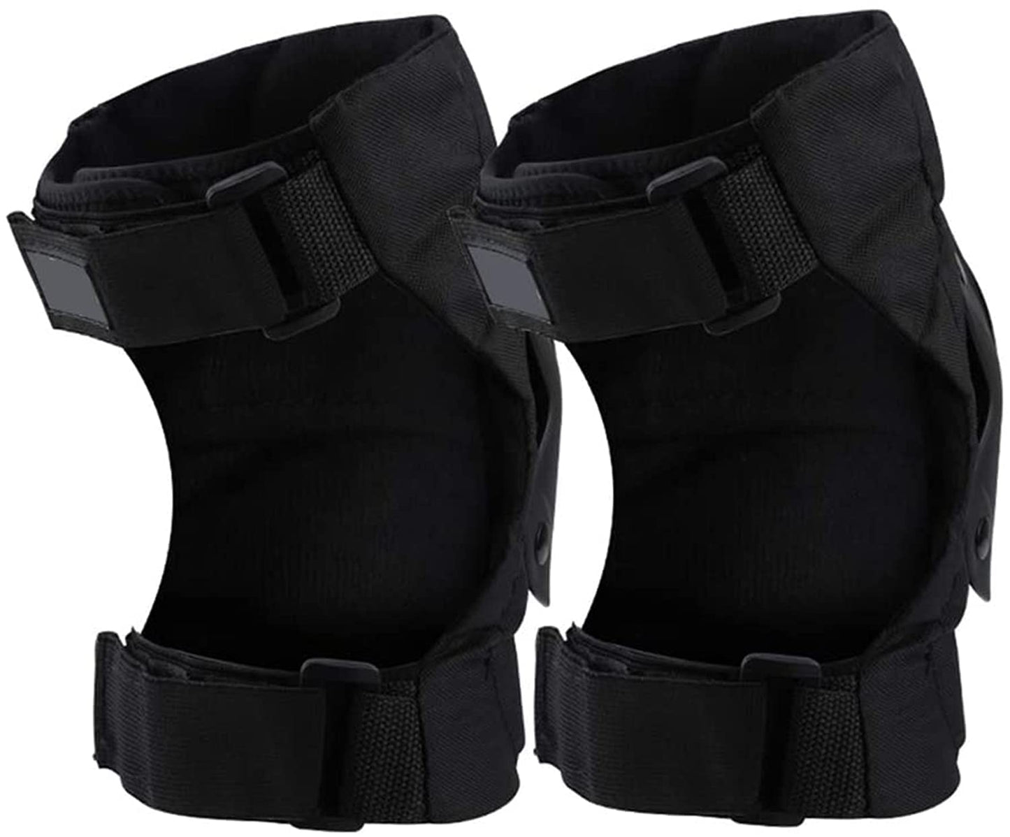 Knee Pads, Adult Adjustable Knee Cap Pads Cycling Knee Brace and Elbow Guards, Protector for Bike Motorcycle Cycling Racing Outdoor Active Knee Protector Gear (1 Pair - Black)