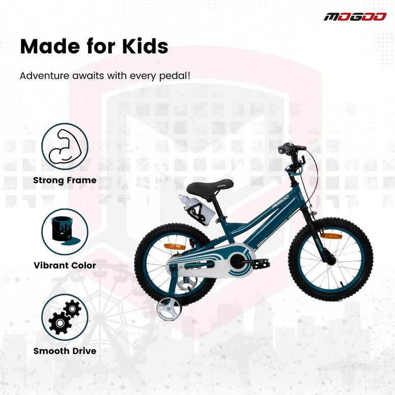 Mogoo Rayon Kids Road Bike For 2-10 Years Old Girls & Boys, Adjustable Seat, Handbrake, Reflectors, Lightweight, Gift For Kids, 12/14/16 Inch Bicycle with Training Wheels, 20-Inch with Kickstand