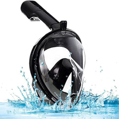 COOLBABY Diving Mask Full Face Mask, Snorkeling Mask, with 180° Field of View and Camera Stand, Silicone Seal Anti-leak, Anti-fog and Waterproof,L/XL,Black