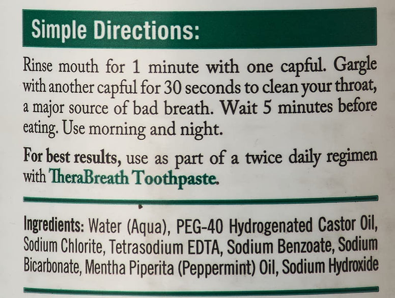 Therabreath, Fresh Breath, Oral Rinse, Mild Mint, 16 fl oz (473 ml)