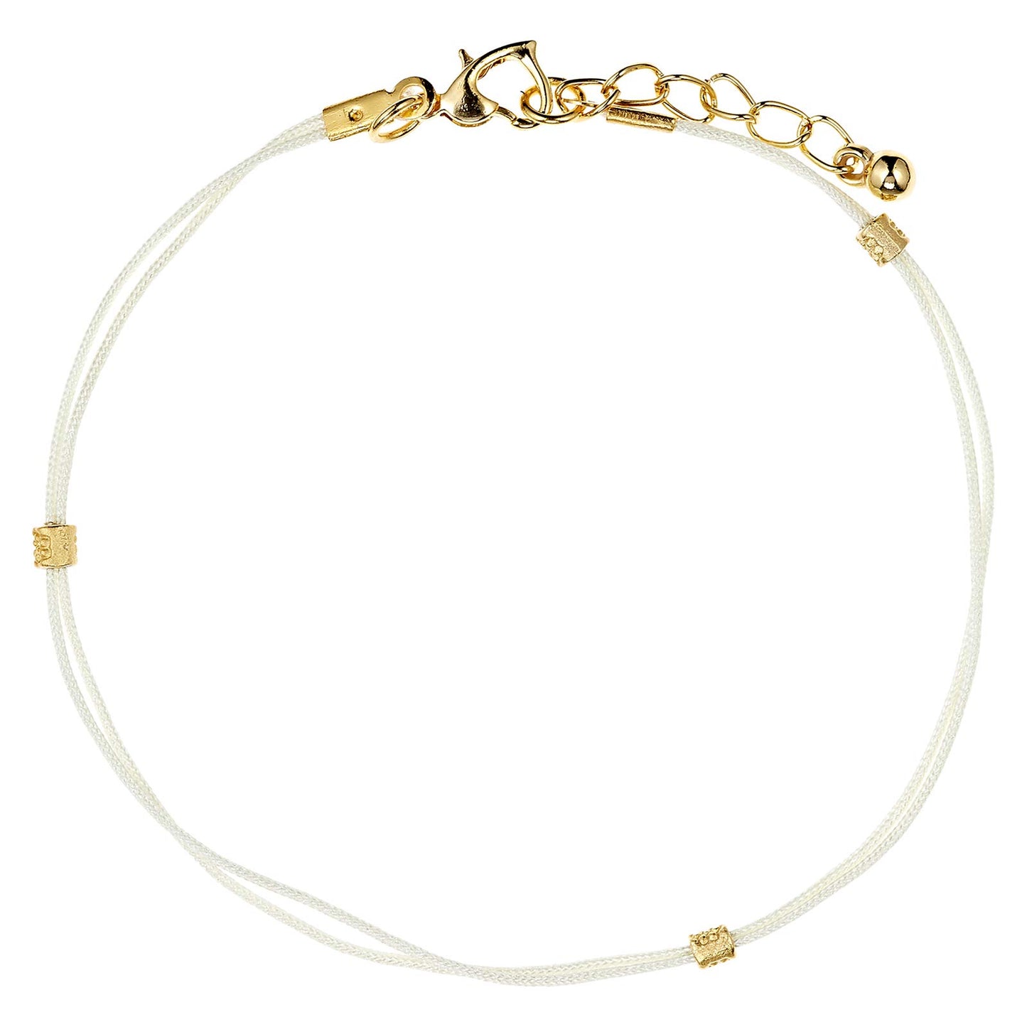 Alwan Gold Plated Set of 3 Short Size Anklets for Women - EE3416FBRKGCM