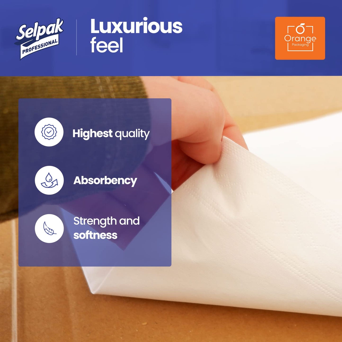 Selpak Professional Paper Napkins, 1200 Sheets, 24 Pack White Napkins 24cmx24cm 2ply Paper Serviettes, Cocktail Napkins Small, White Paper Napkins Disposable Party, Absorbent and Soft Party Napkins
