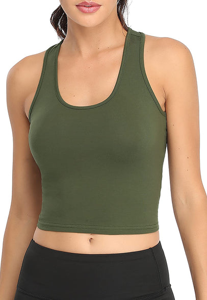 Sports Crop Tank Tops for Women Cropped Workout Tops Racerback Running Yoga Tanks Cotton Sleeveless Gym Shirts 3 Pack size S