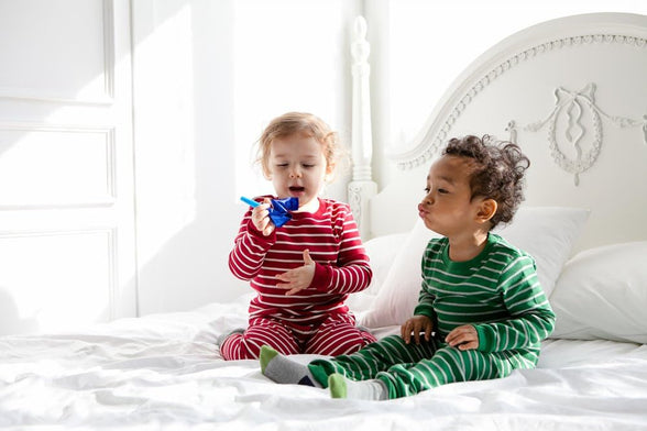 VAENAIT BABY 12-18 Months Kids Boys Girls Unisex Toddler Colorful Stripe/Simple Sleepwear Pajama 2pcs Set