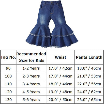 Little Girl's Double Icing Ruffle Leggings Pants Cotton Tights Active Trousers, 1-2 Years