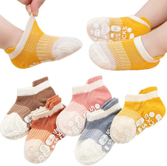 Grips Ankle Socks for Toddler, SYOSI Non Slip Socks for Kids, Low Cut Anti Skid Floor Socks for Baby Boys and Girls