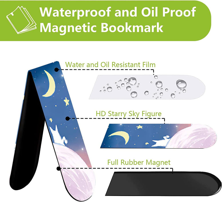 JieGuanG Magnetic Bookmarks, 8pcs Magnet Page Markers Assorted Page Clips Book Markers for Students Teachers Book Lovers Book Club Library