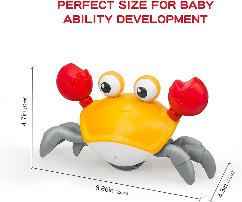 AM ANNA Electric Sensing Crawling Crab,Interactive Walking Dancing Toy with Music Sounds & Lights,Automatically Avoid Obstacles,Birthday Gift for Kids Baby Boys Girls 1 2 3 years