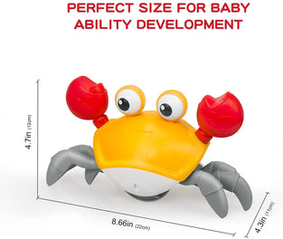 AM ANNA Electric Sensing Crawling Crab,Interactive Walking Dancing Toy with Music Sounds & Lights,Automatically Avoid Obstacles,Birthday Gift for Kids Baby Boys Girls 1 2 3 years