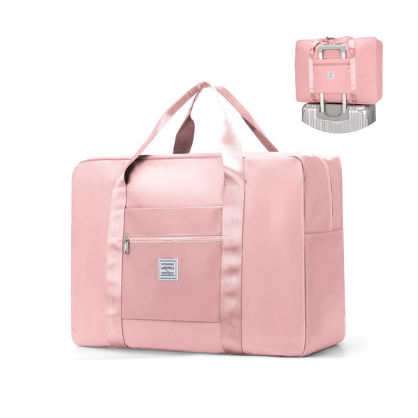 Travel Tote Bag for Women Mens,Foldable Carry on Bag for Airplanes Overnight Bags Travel Bags for Women Weekender Duffle Bag Carry on Luggage with Trolley Sleeve Pink, B7-Pink, L, Sports, Fitness,