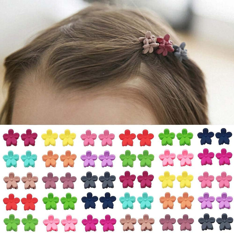 KASTWAVE 60Pcs Baby Girl Mini Hair Claw Clips Flower Hair Bangs Pin Baby Girl Hair Accessories Clips Color Clip