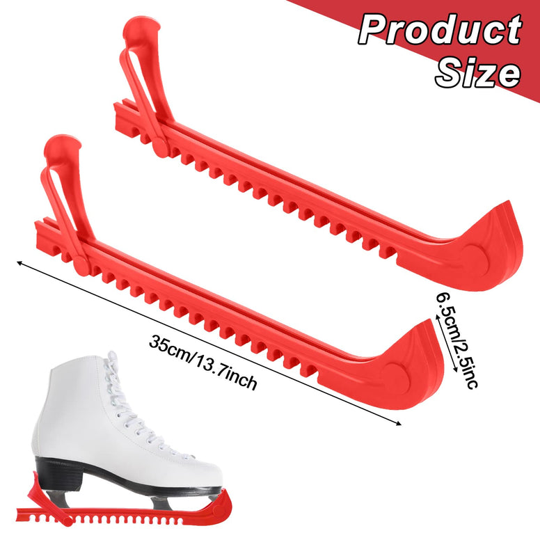 4 Pcs Walking Hockey Skate Guards Ice Skate Blade Covers Hockey Skates Blade Guards Ice Skate Guards Ice Skating Protector Hockey Equipment with Adjustable Buckle for Kids Adults Figure Skates