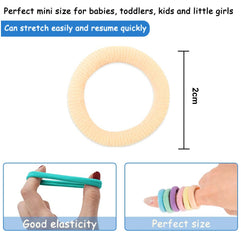 Girl's Hair Elastic Bands, 100pcs Baby Hair Tie Multicolor Mini Hair Bands Seamless Ponytail Holder Tiny Rubber Bands Hair Bobbles Toddler Hair Accessories for Girls