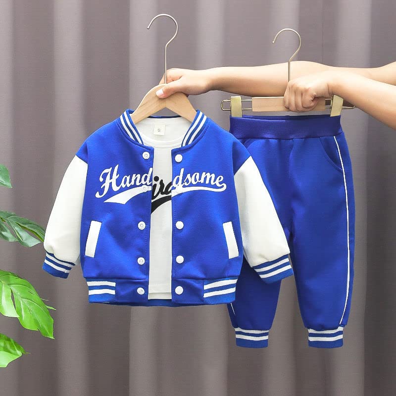 YIKIURL Baby Sports outfit clothes for boys&girls Baseball jacket +T shirt+pant 3 pieces kids school clothing  0-12M