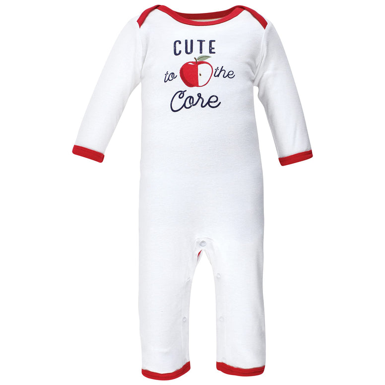 Hudson Baby baby-girls Hudson Baby Unisex Baby Cotton Coveralls, Apple Rompers (3-6 Months)