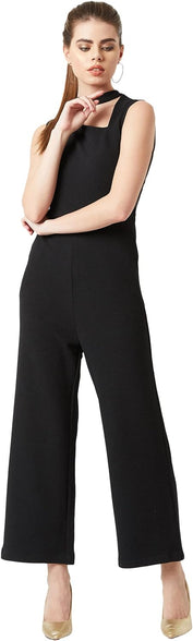 Miss Olive Women's Regular Fit Shirt Style Solid Jumpsuit