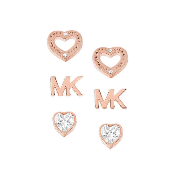 Michael Kors Tone Logo Pave Stud Earrings, Stainless Steel