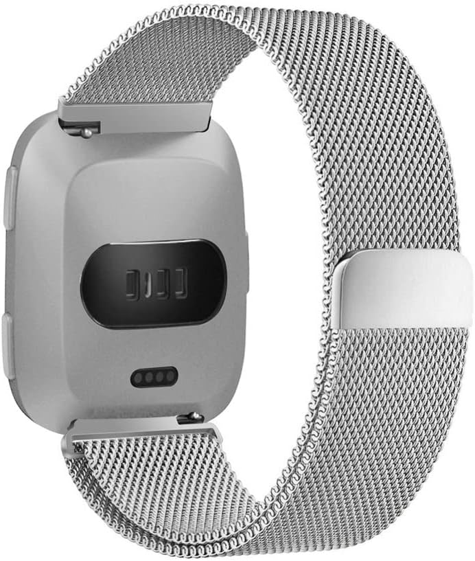 MARGOUN Compatible with Fitbit Versa 3 / Versa 4 and Sense Bands for Women Men, Stainless Steel Metal Mesh Band Breathable Replacement Accessories Bracelet Smartwatch Strap with Magnet Lock