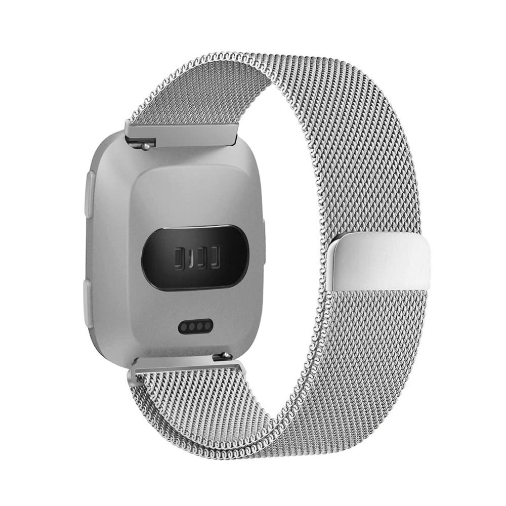 MARGOUN Compatible with Fitbit Versa 3 / Versa 4 and Sense Bands for Women Men, Stainless Steel Metal Mesh Band Breathable Replacement Accessories Bracelet Smartwatch Strap with Magnet Lock