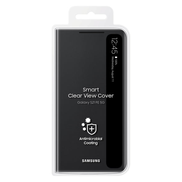 Samsung Electronics Galaxy S21 FE Smart Clear View Cover - Original Case - Graphite,One Size,EF-ZG990CBEGEW