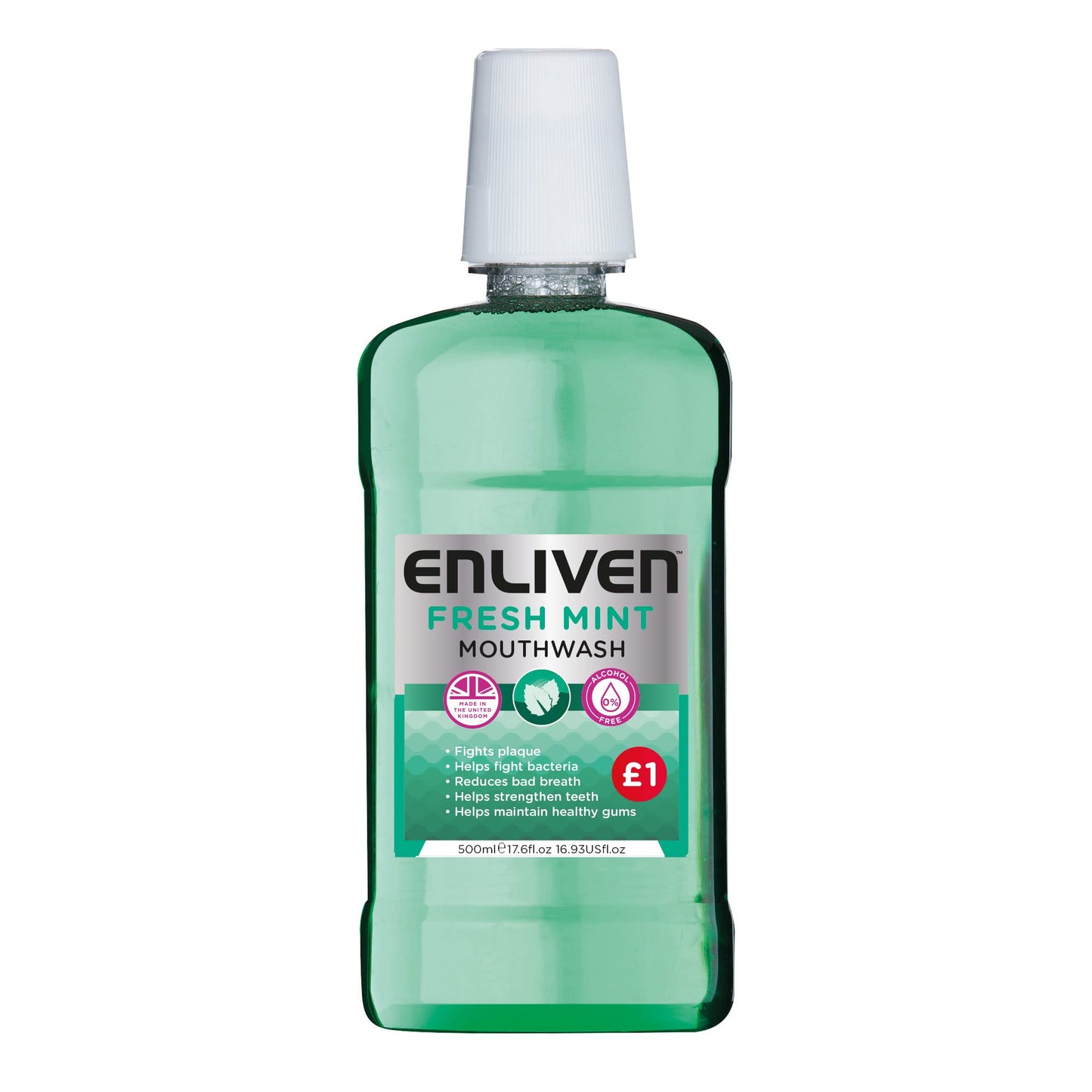 Enliven Fresh Mint Mouthwash, 500 ml