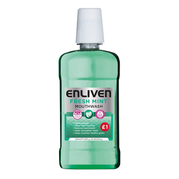 Enliven Fresh Mint Mouthwash, 500 ml