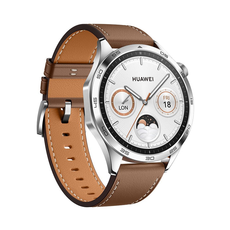 HUAWEI Watch GT4 46mm Smartwatch, HUAWEI Scale3 + Strap, Upto 2-Weeks Battery Life, Pulse Wave Arrhythmia Analysis, 24/7 Health Monitoring, Compatible with Andriod & iOS, Brown