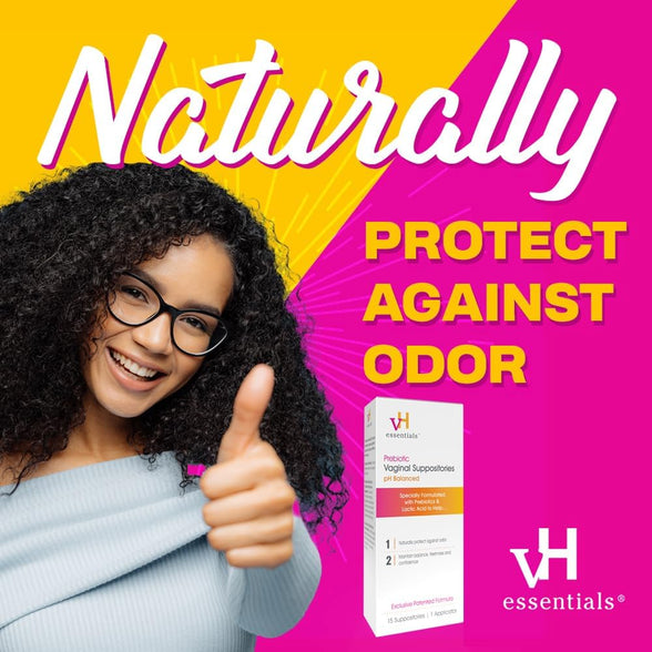 vH essentials Prebiotic Vaginal Suppositories, pH Balanced for Feminine Odor, Hygiene, and Health