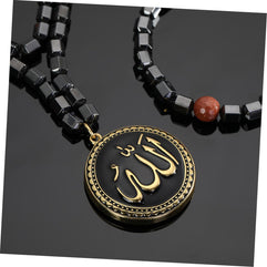 SOIMISS Quran Necklace male necklace pendant neck chain mens jewellery choker necklace for men beaded necklace men accessories jewelry bead bracelet men and women volcanic rock magnet
