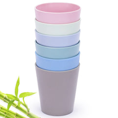 4pcs Bamboo Kids Cups (10oz) for Baby feeding, Non Toxic & Safe Toddler cups for Drinking，Eco-Friendly Tableware for Baby Toddler Kids Bamboo Kids Dinnerware sets，03