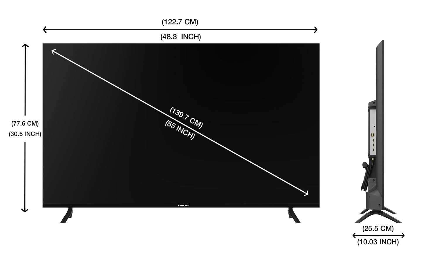 Nikai 55 Inch Smart TV, VIDAA OS, 4K UHD Quality, Dolby Vision, Apple Airplay, Smooth Motion, Quad Core Processor, Game Mode Plus, Official Apps YouTube, Netflix, Metro Muscat, Prime, Shahid - UHD55SVDLED