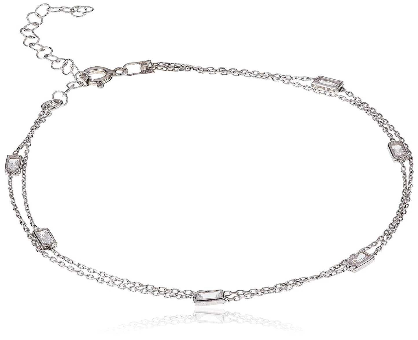 Alwan Silver Short Size Anklet for Women - EE5443SS