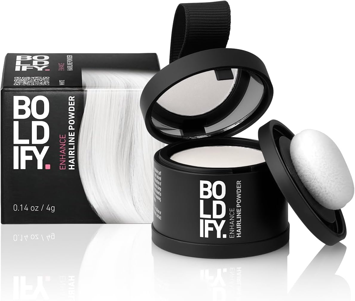 BOLDIFY Hairline Powder Instantly Conceals Hair Loss, Root Touch Up Hair Powder, Hair Toppers for Women & Men, Hair Fibers for Thinning Hair, Root Cover Up, Stain-Proof 48 Hour Formula (White)