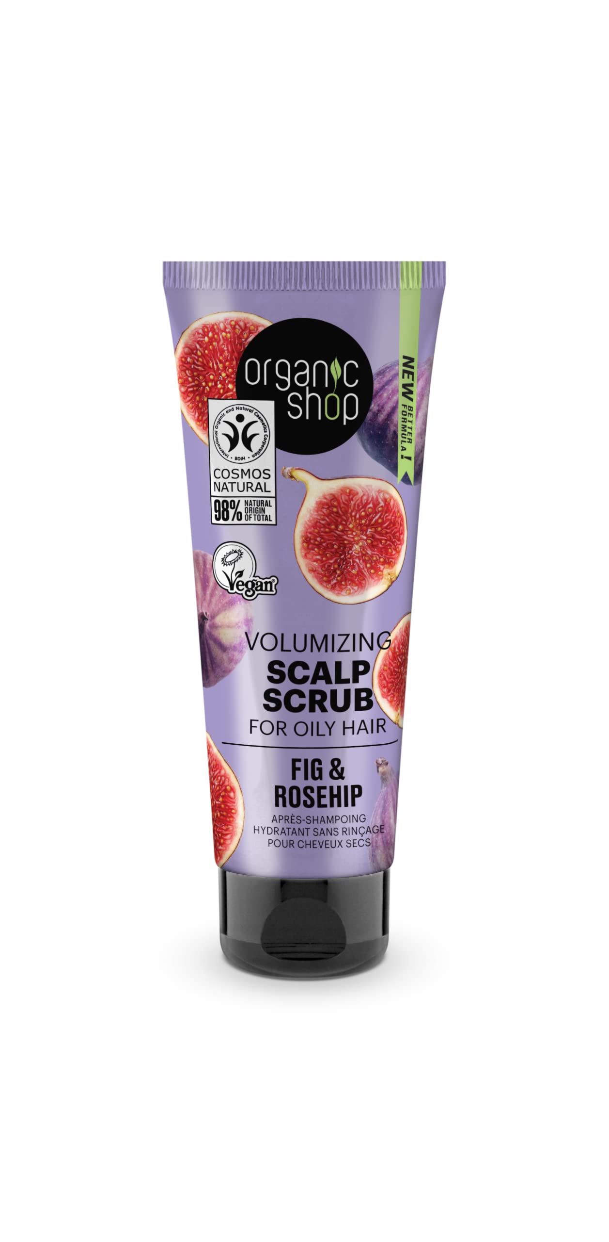 Organic Shop Volumizing Scalp Scrub for Oily Hair Fig and Rosehip, 75 ml