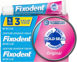 Fixodent Complete Original Denture Adhesive Cream, 2.4 oz, 3 PACK