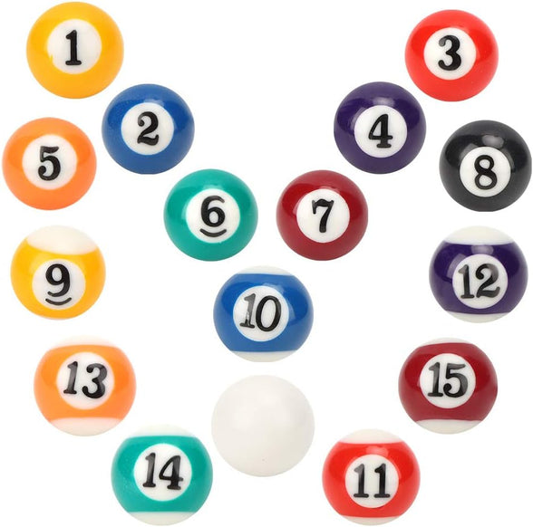 Mini Billiard Ball, 16Pcs Children Billiard Ball Toy 2.5CM Billiard Ball, Mini Pool Table Accesssories for Game Rooms Recreation Games