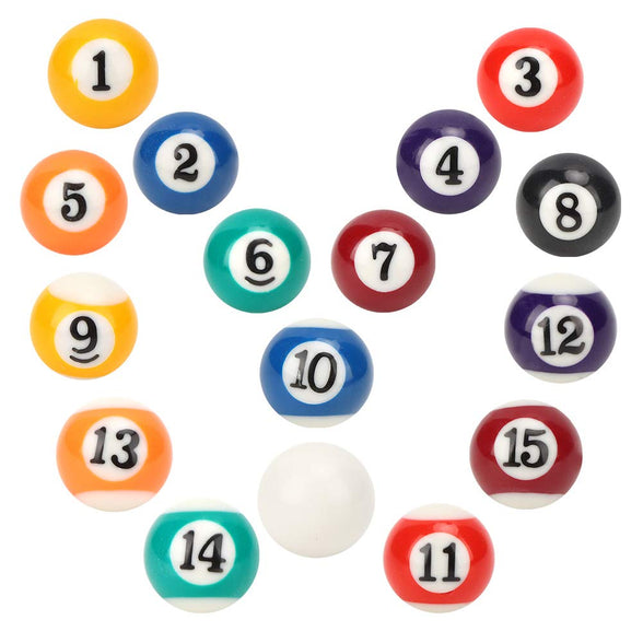 Mini Billiard Ball, 16Pcs Children Billiard Ball Toy 2.5CM Billiard Ball, Mini Pool Table Accesssories for Game Rooms Recreation Games